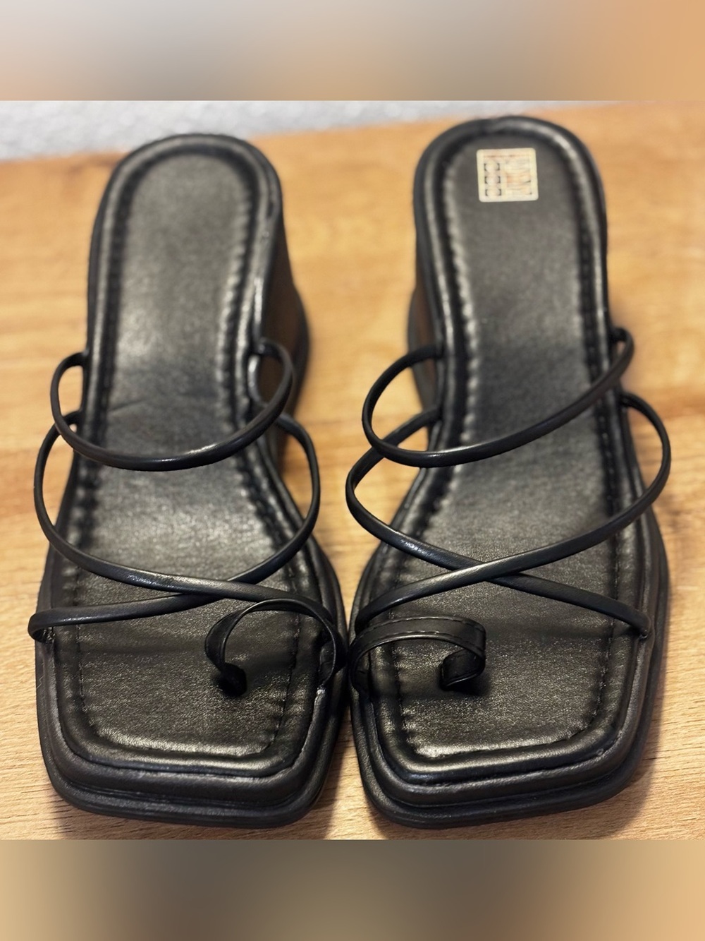 Casual Black Wedge Sandals
